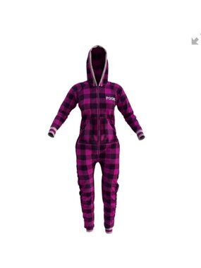 Adult Pook Pink plaid onesie Size XS, 90-110 lbs New Without Tags